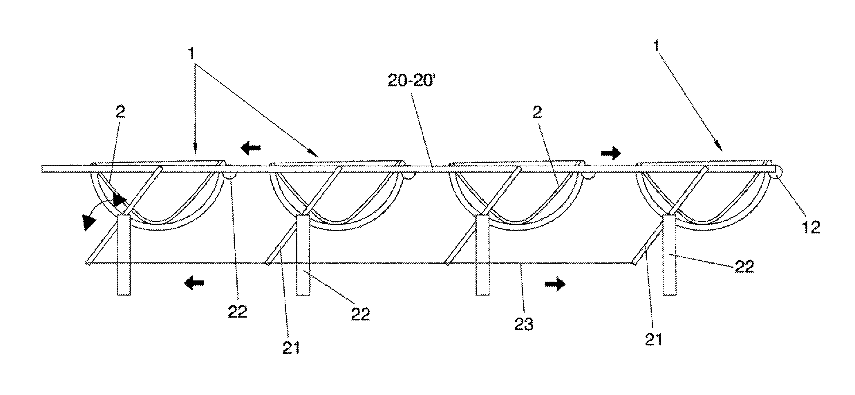 Solar energy concentrator and mounting method