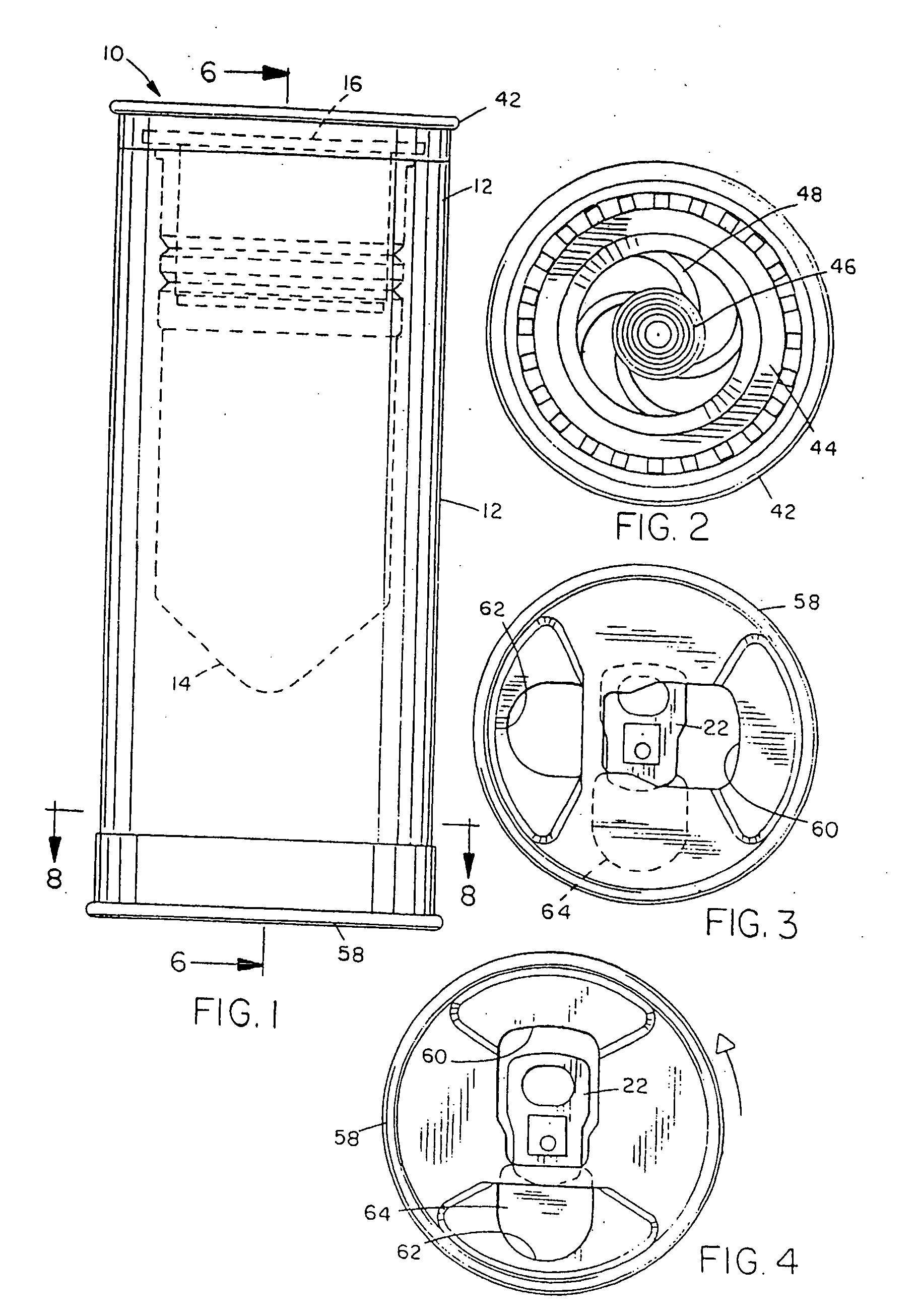 Container with integral module for heating or cooling the contents