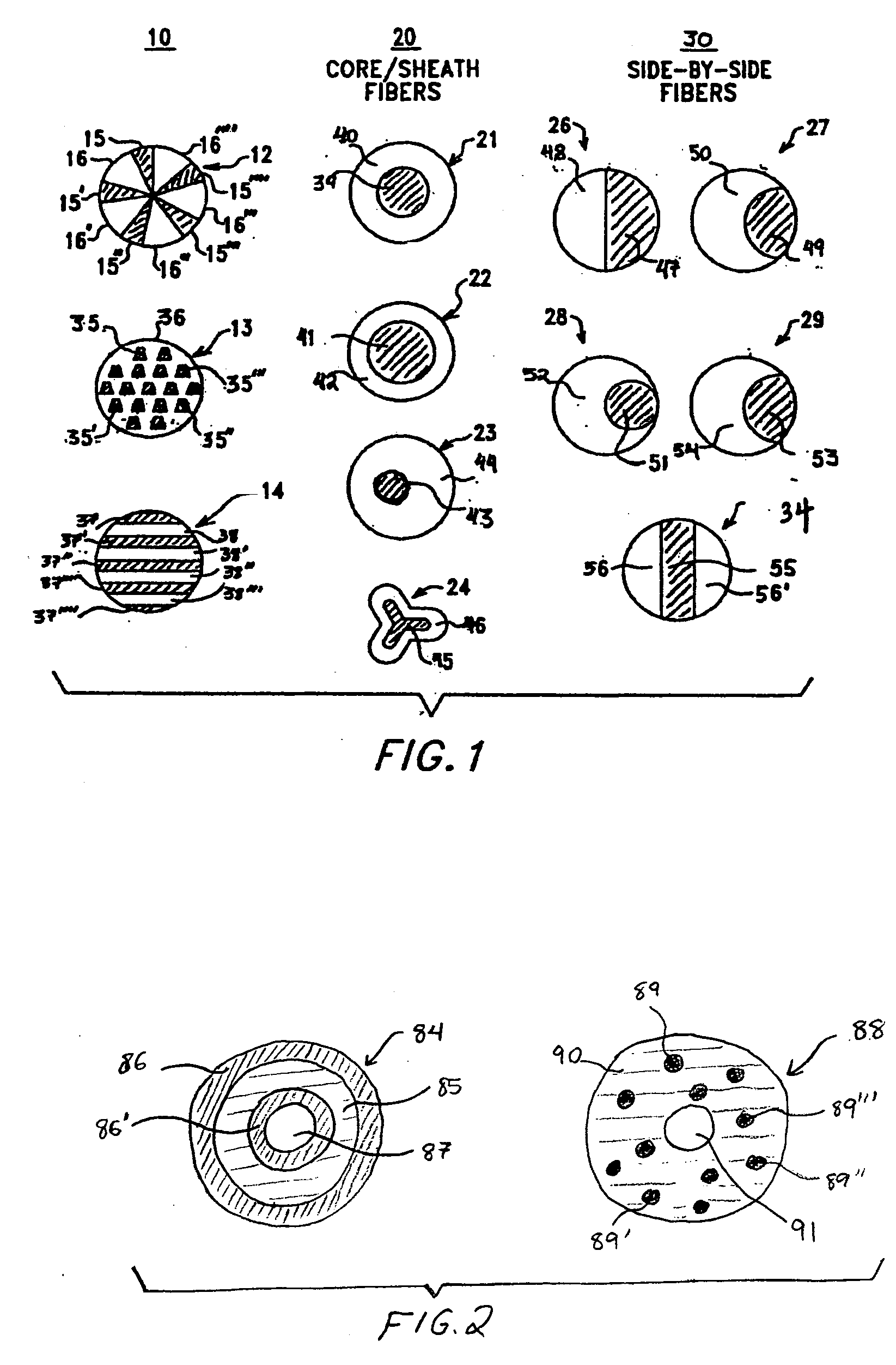 Multi-component fibers having enhanced reversible thermal properties and methods of manufacturing thereof