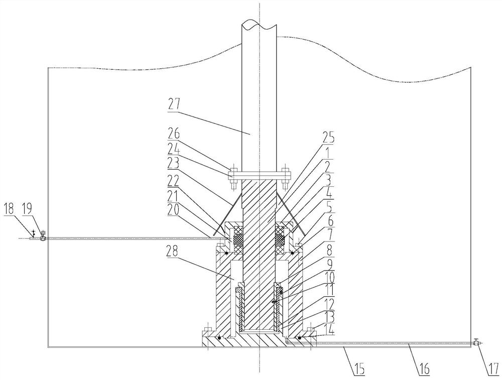 Air-tight bottom support stirring device of efficient anaerobic fermentation tank