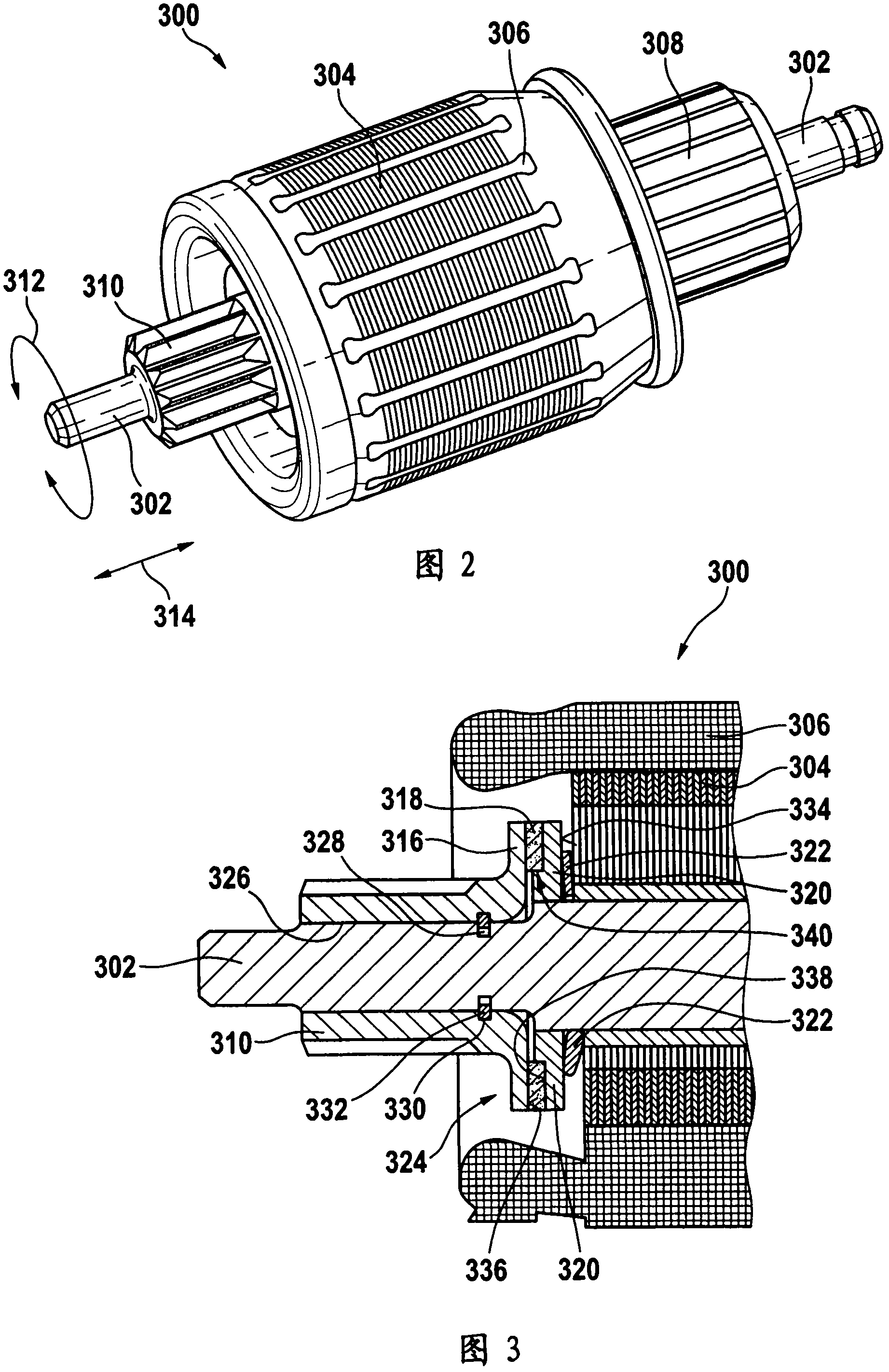 Armature for an electric motor for driving a starter device