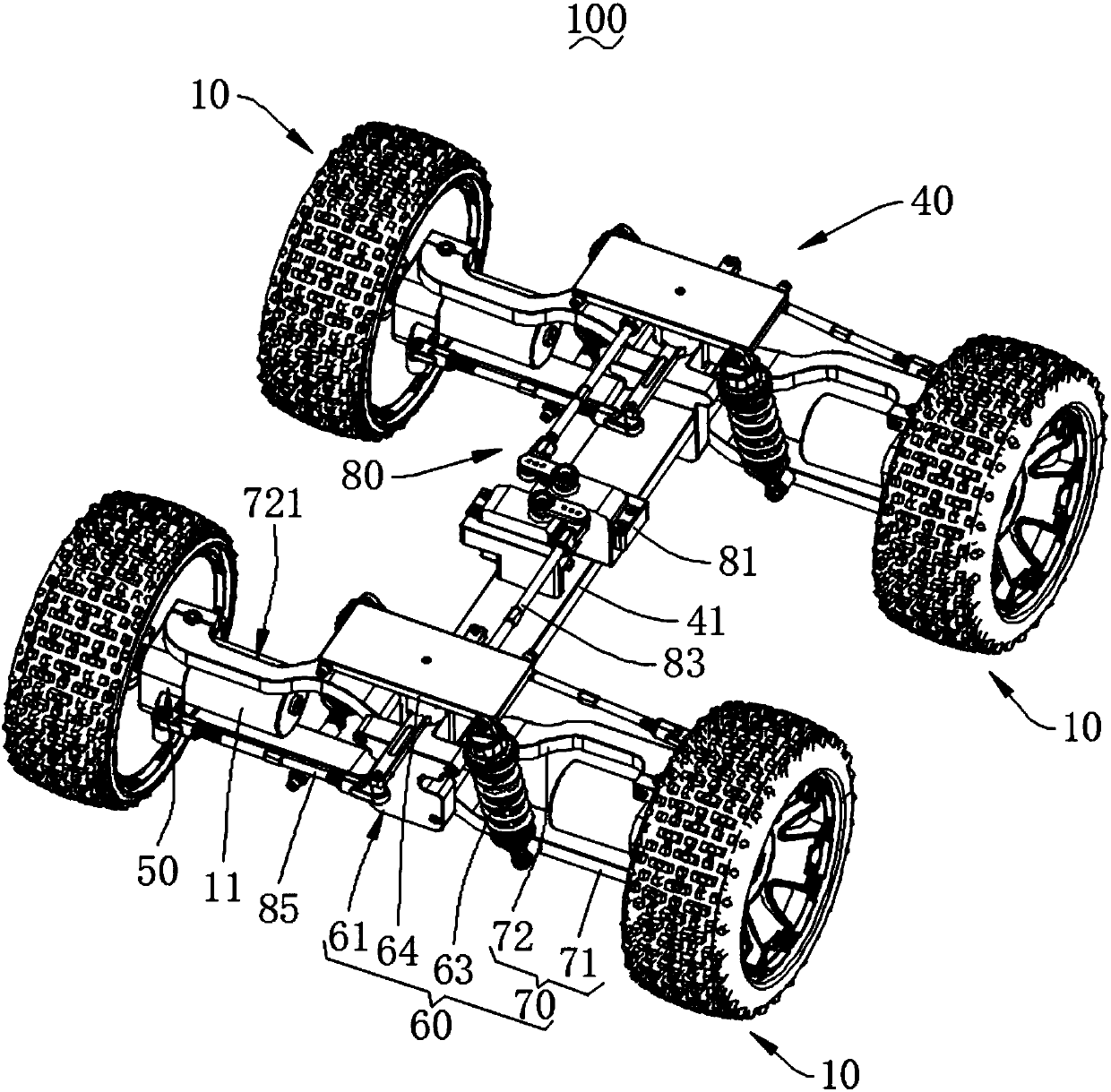 Four-wheel independently driven car