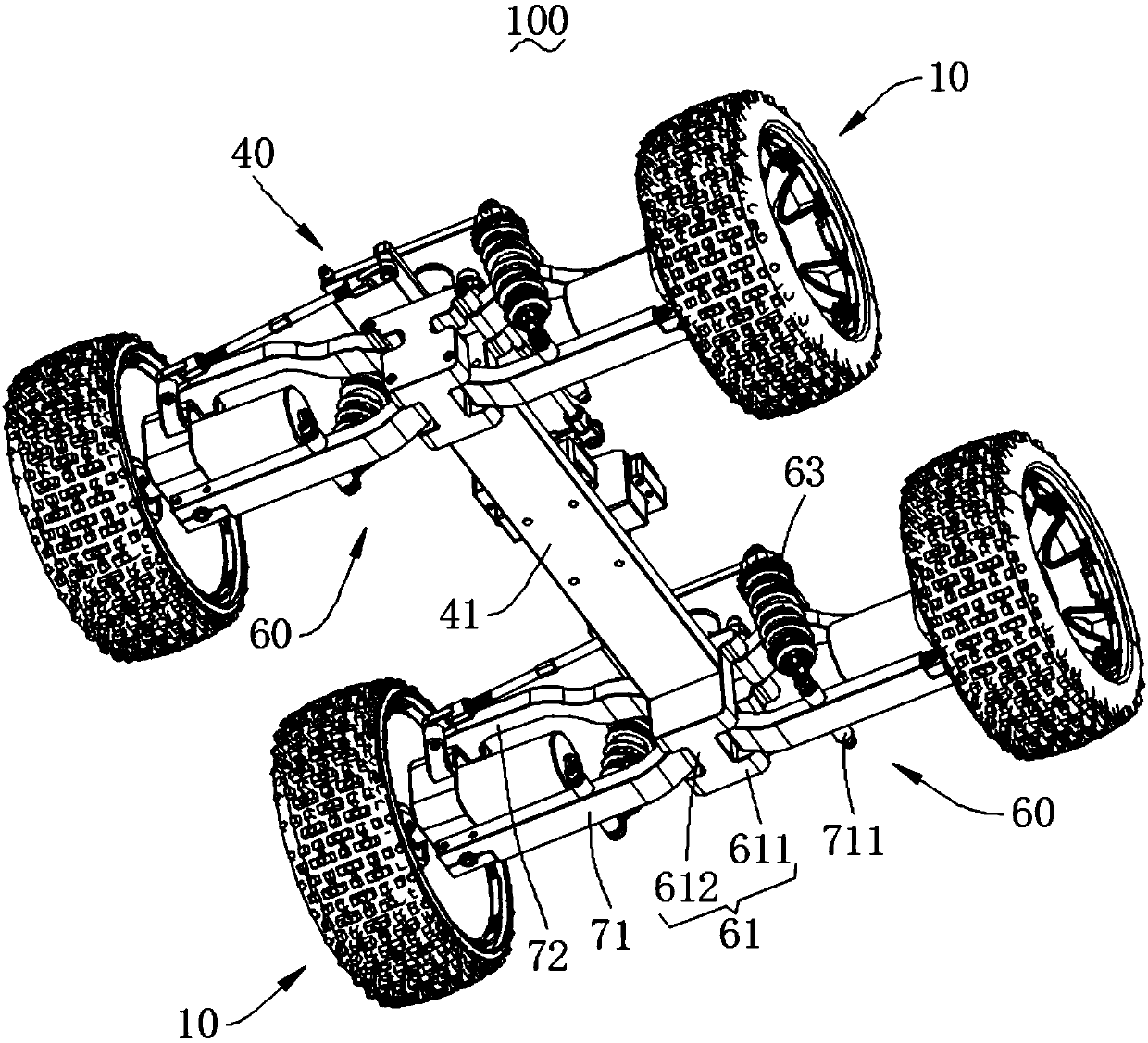 Four-wheel independently driven car