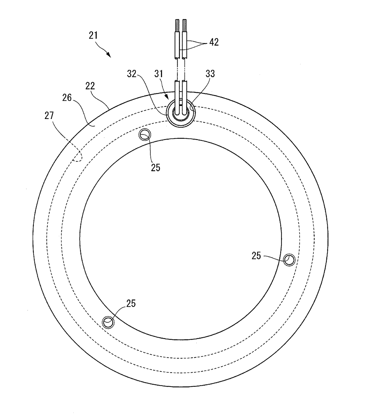 Seal structure for electromagnetic lead wire