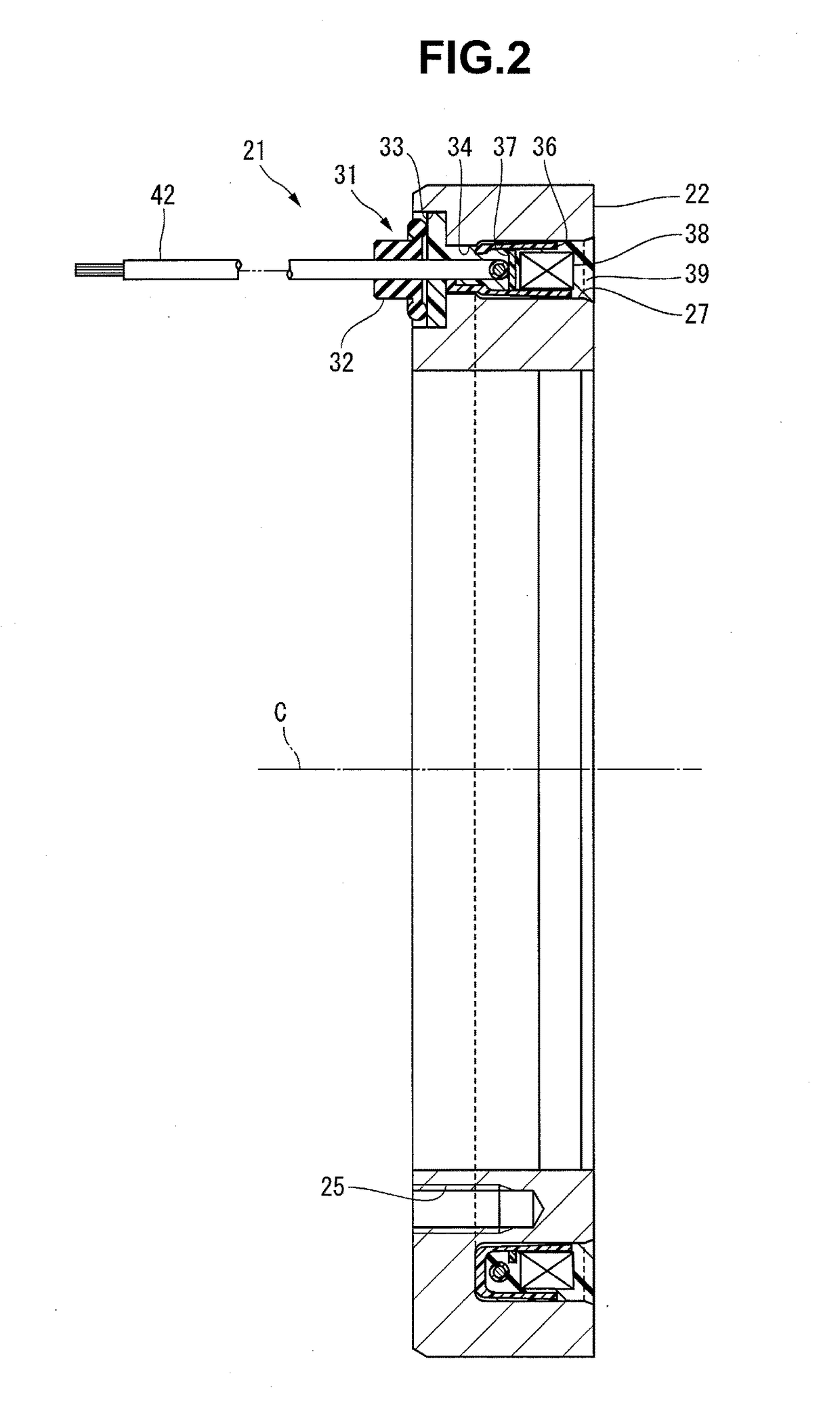 Seal structure for electromagnetic lead wire