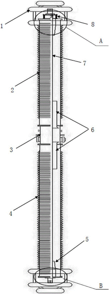 Inflatable extra-high voltage direct current through-the-wall bushing