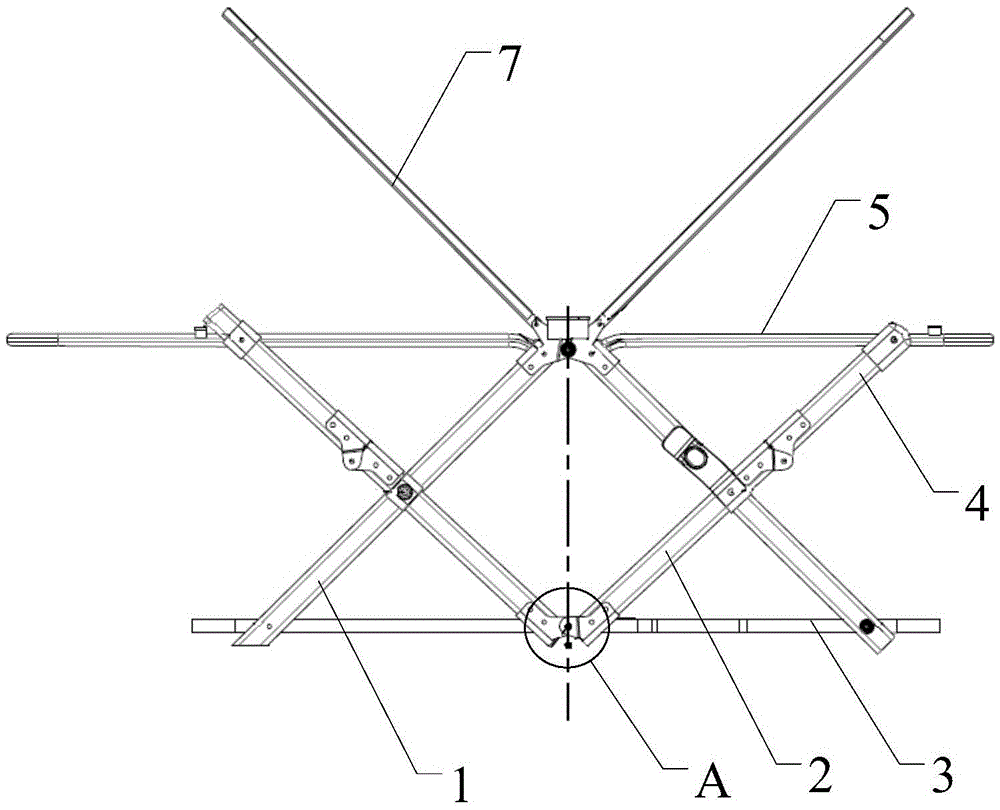 Four-connecting-rod locking mechanism and foldable trolley using same