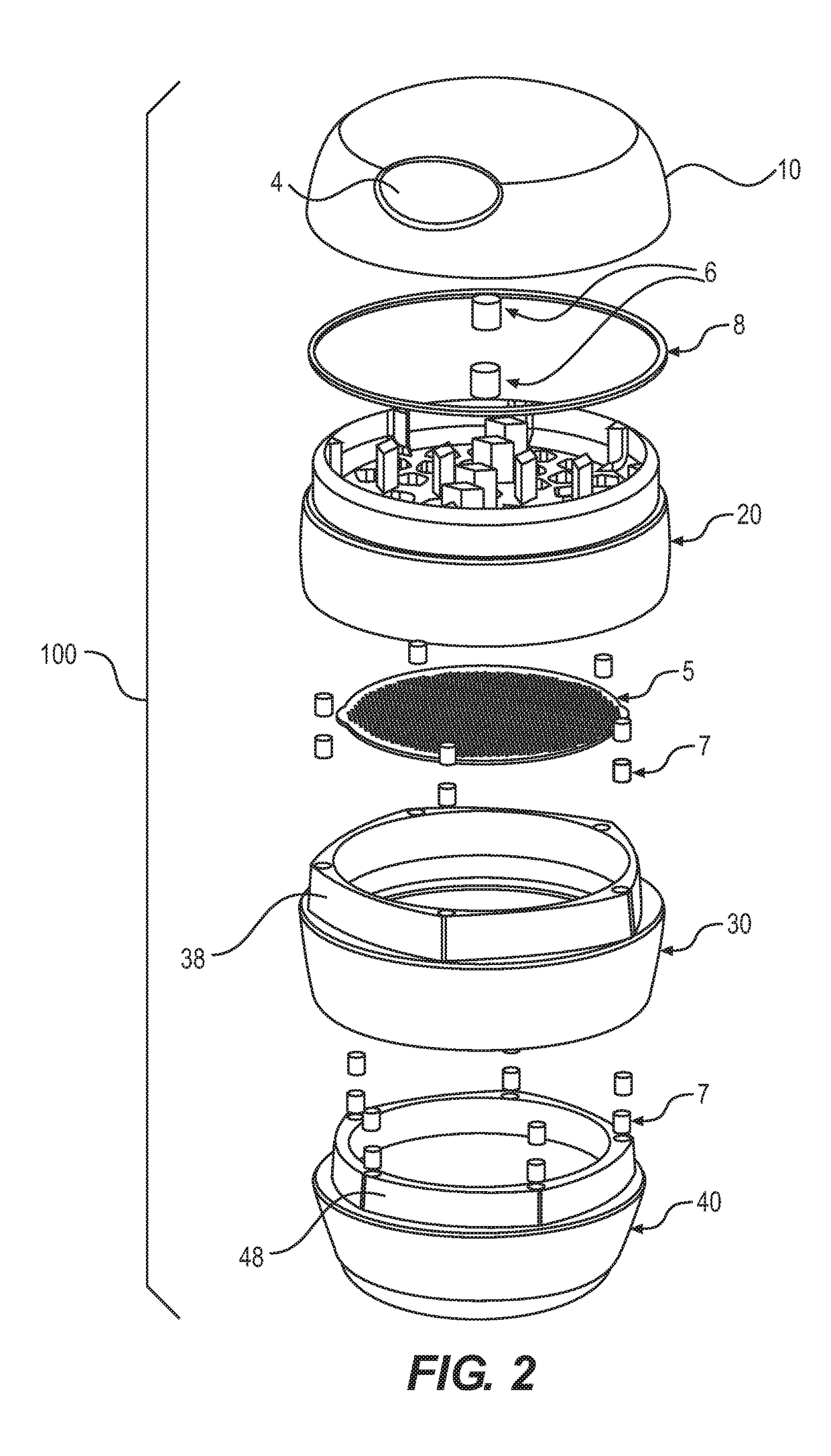 Multi-section herb grinder