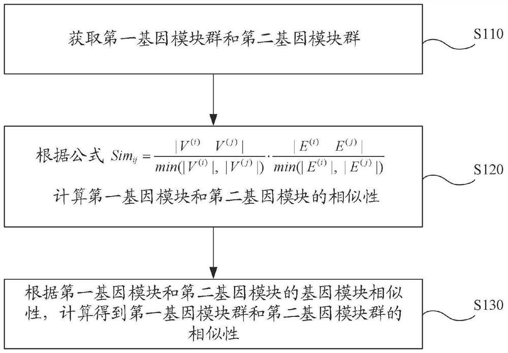 Similarity measurement method and device of gene module group, electronic equipment and storage medium