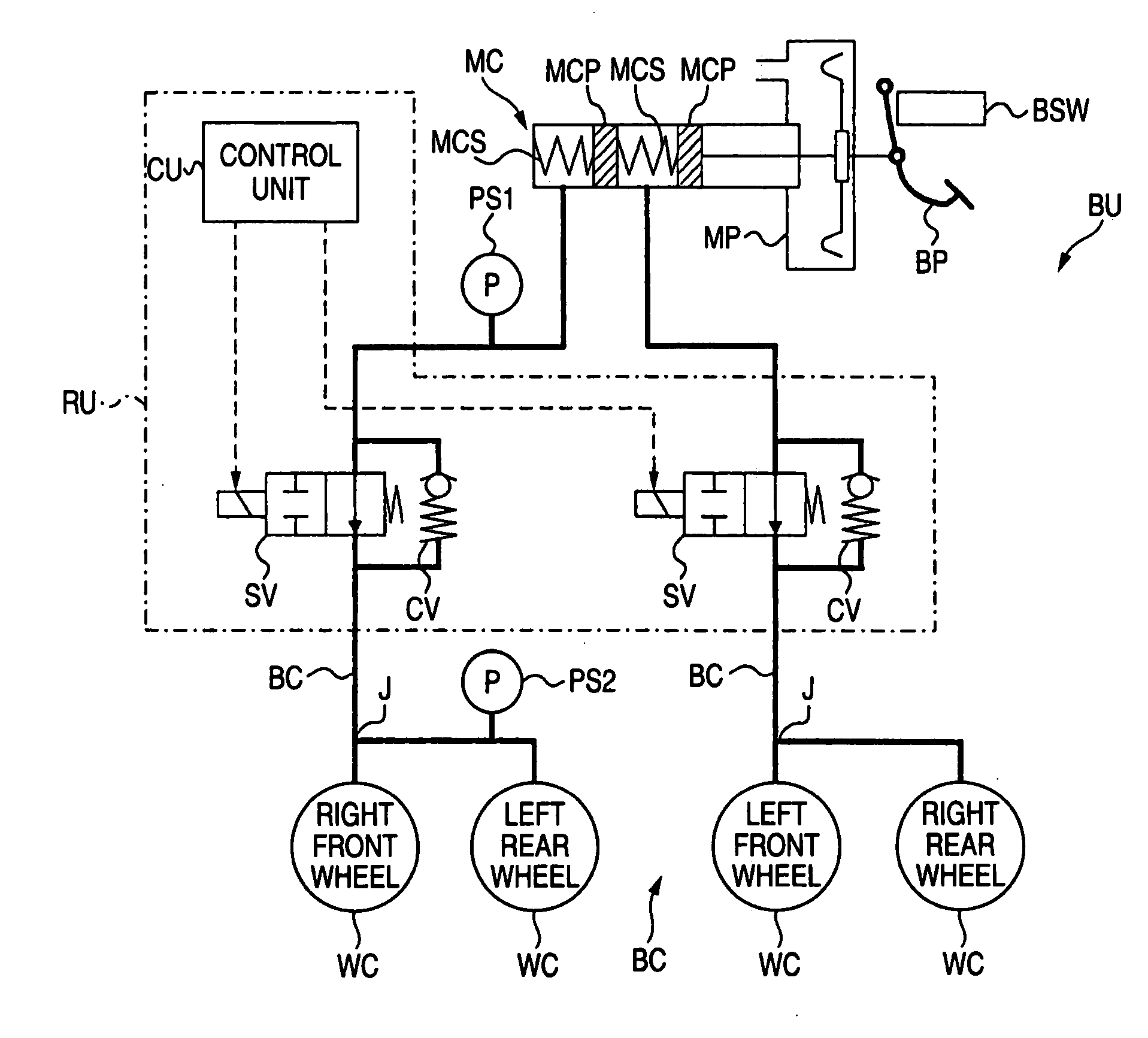 Braking force retaining unit