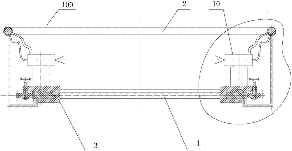 Spraying tool of long automobile interior trim part