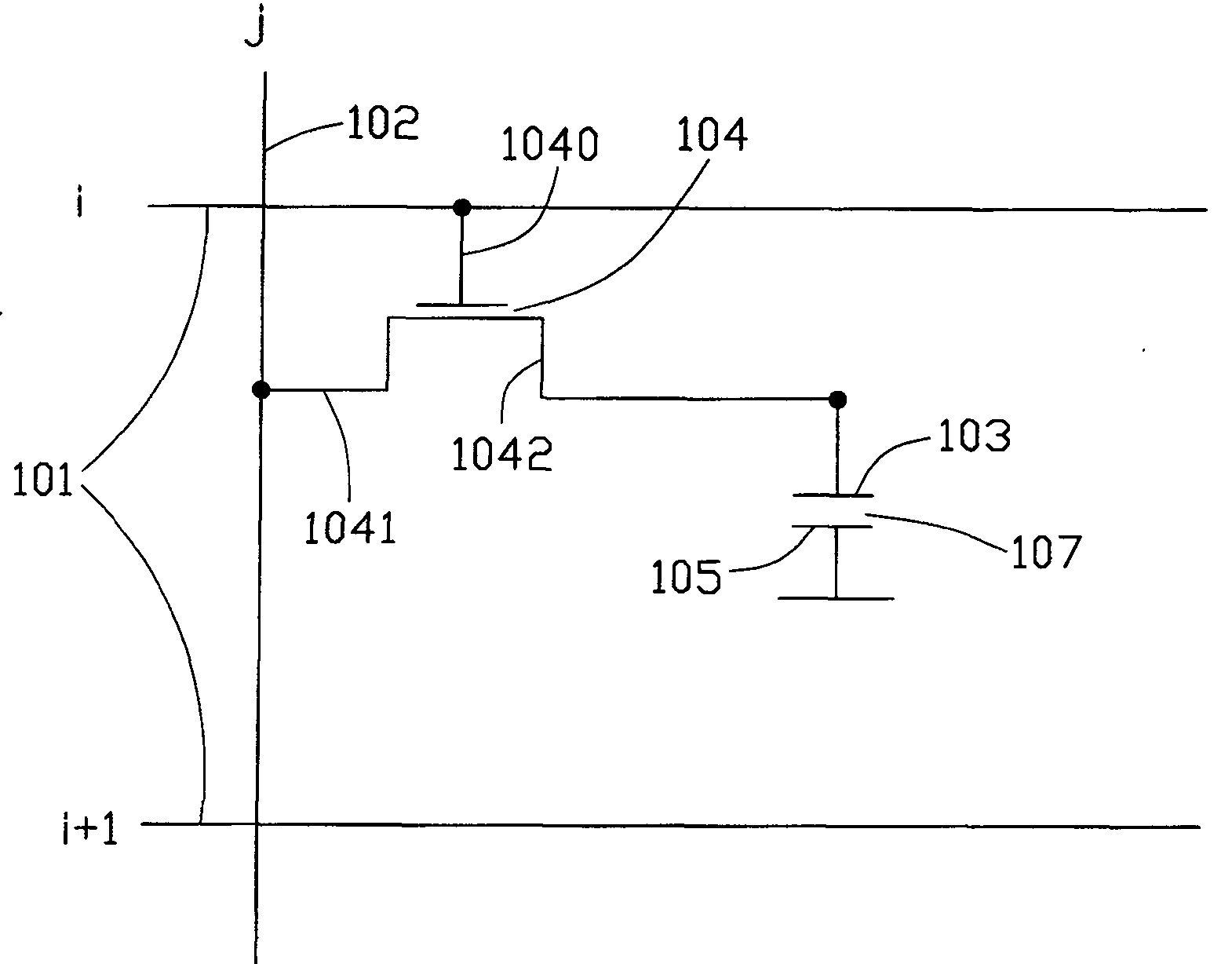 Actively driven liquid crystal display panel and driving method thereof