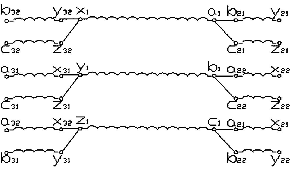 Three-phase 24-pulse double y-shaped output winding phase-shifting rectifier transformer