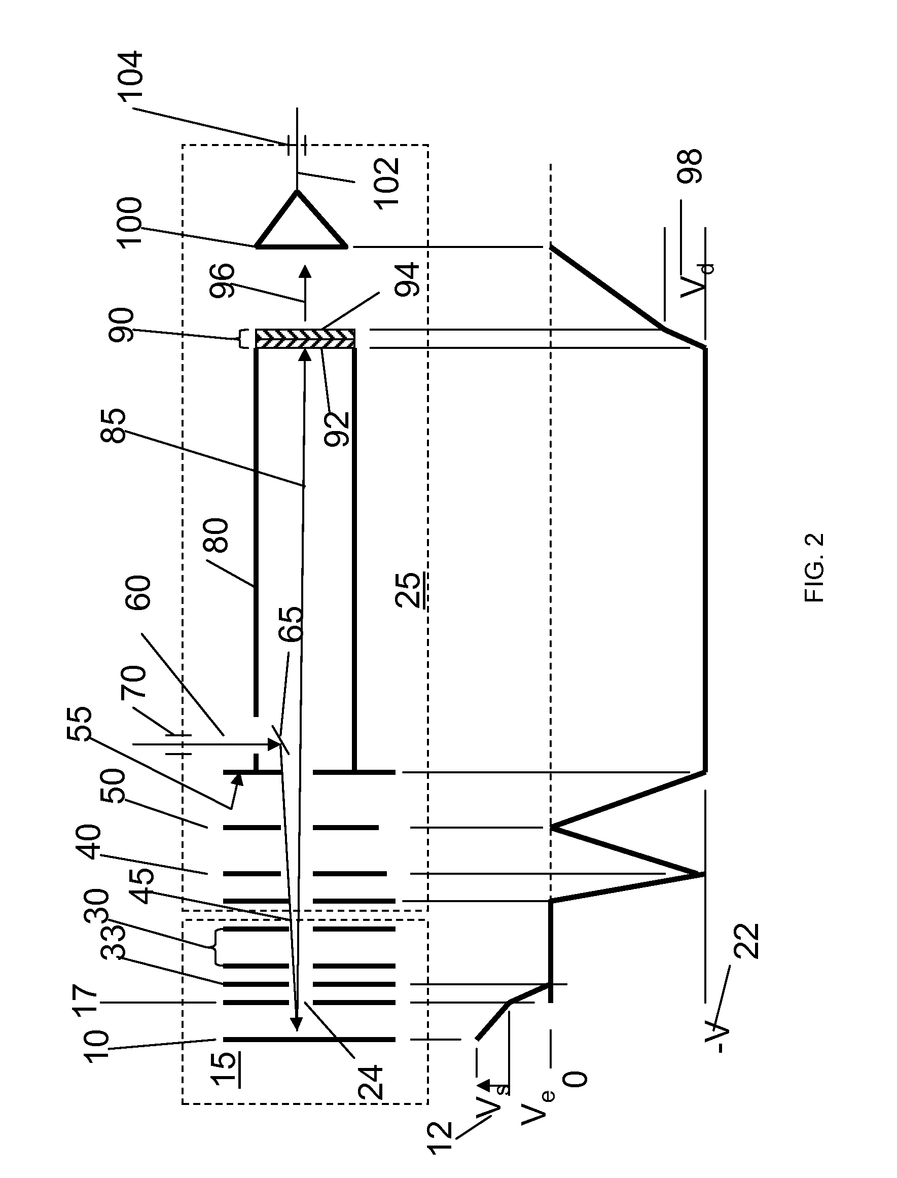 Linear tof geometry for high sensitivity at high mass