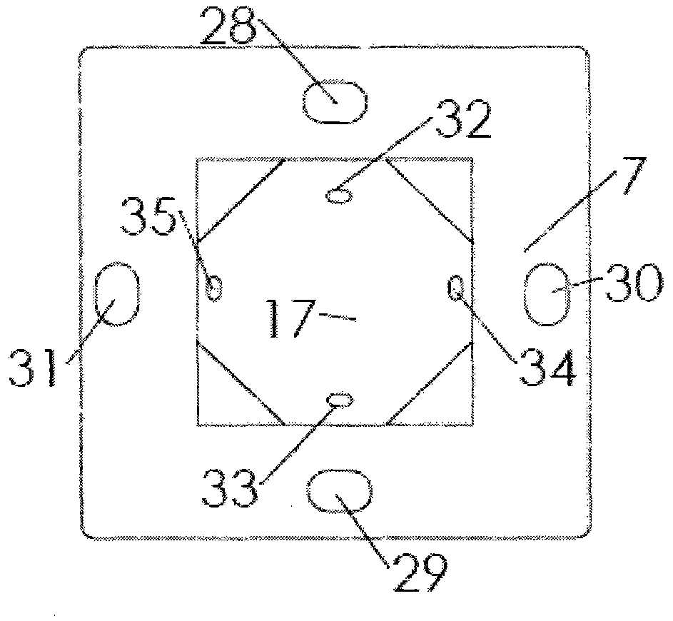 Four-optical axis returning and air bath type angular displacement laser interferometer calibration method and device