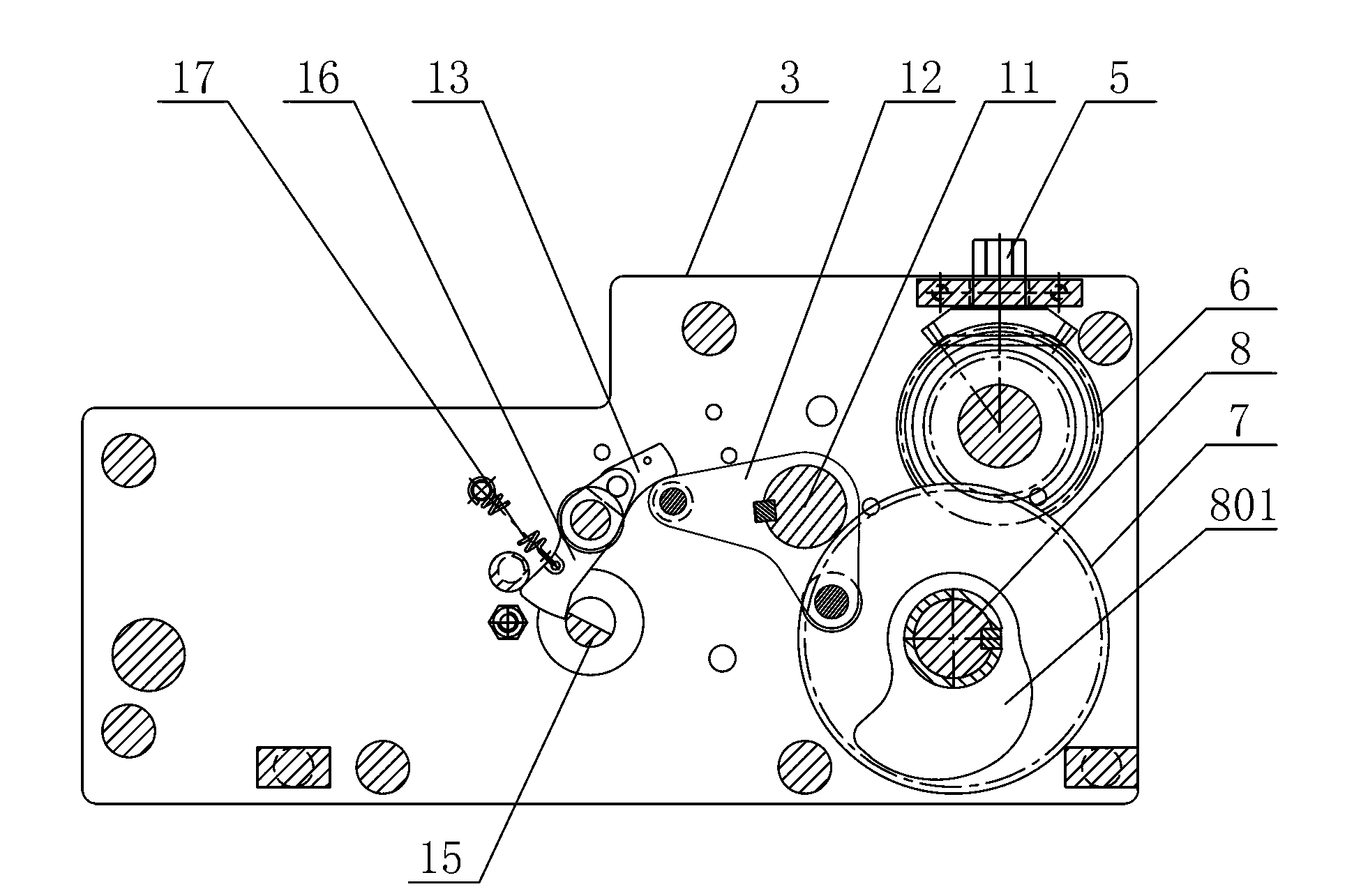 Switch on-off spring operating mechanism of grounded switch and isolation switch