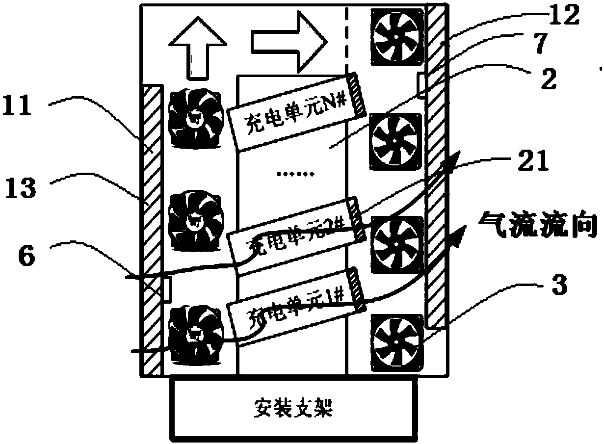 Off-board charger and active adaption and self-diagnosis method of cooling system thereof