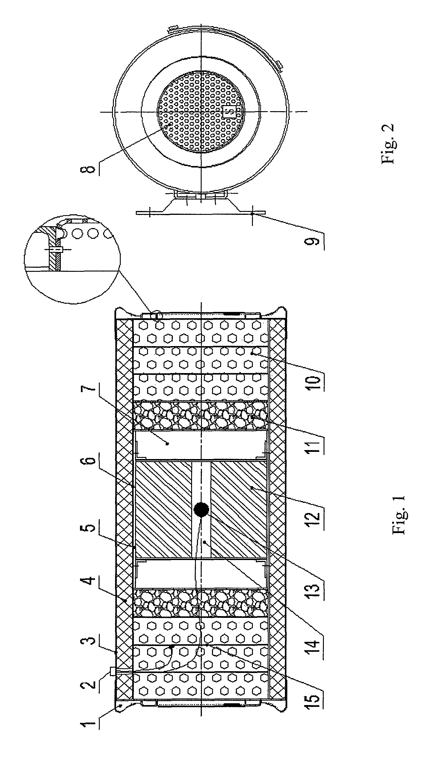 Bi-directional horizontal spraying aerosol fire-extinguishing apparatus