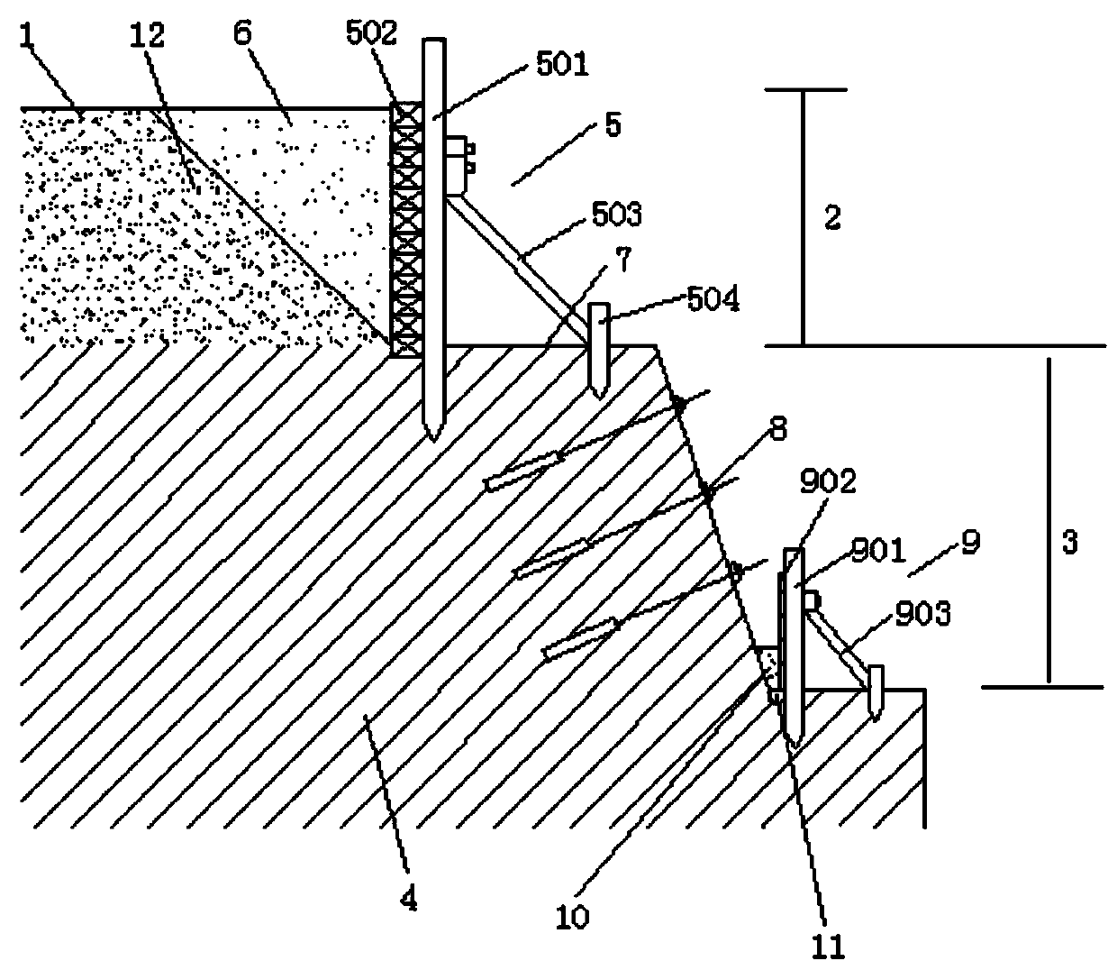 Supporting construction technology for deep foundation pit nearby road on complicated geological conditions