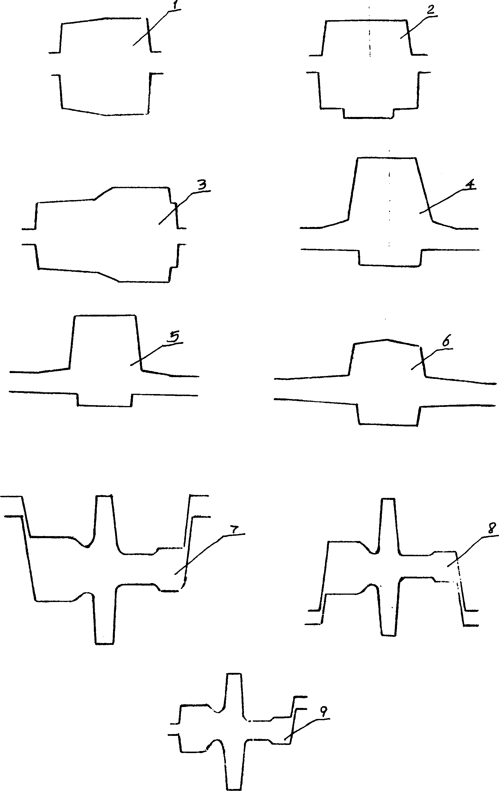 Hot rolling process of crossed steel