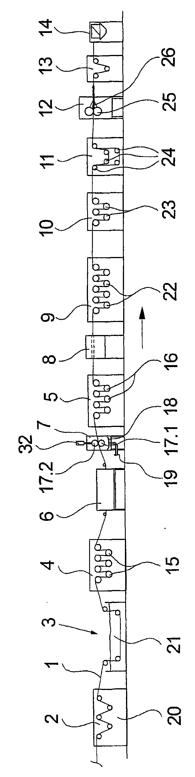 Method and device for treating a fibre cable