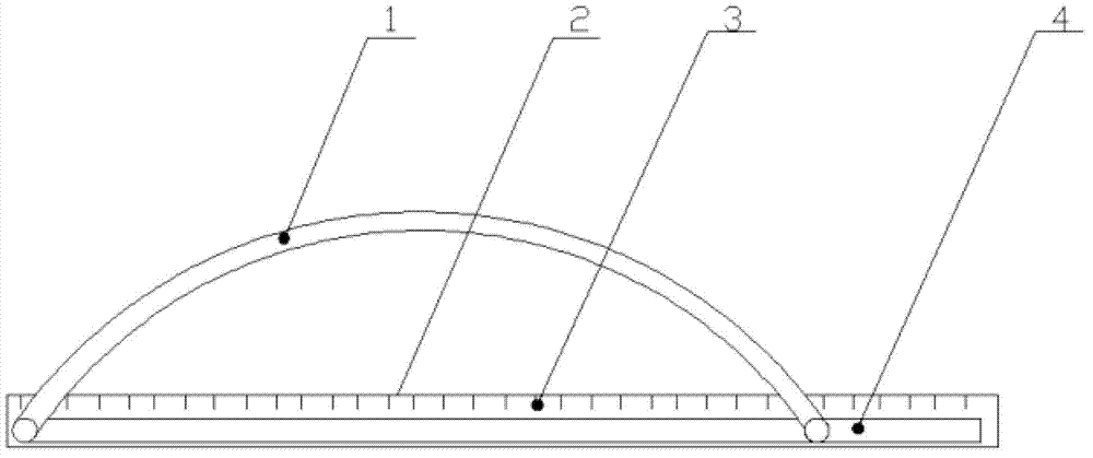 Measuring tool for turning radius of high-voltage cable