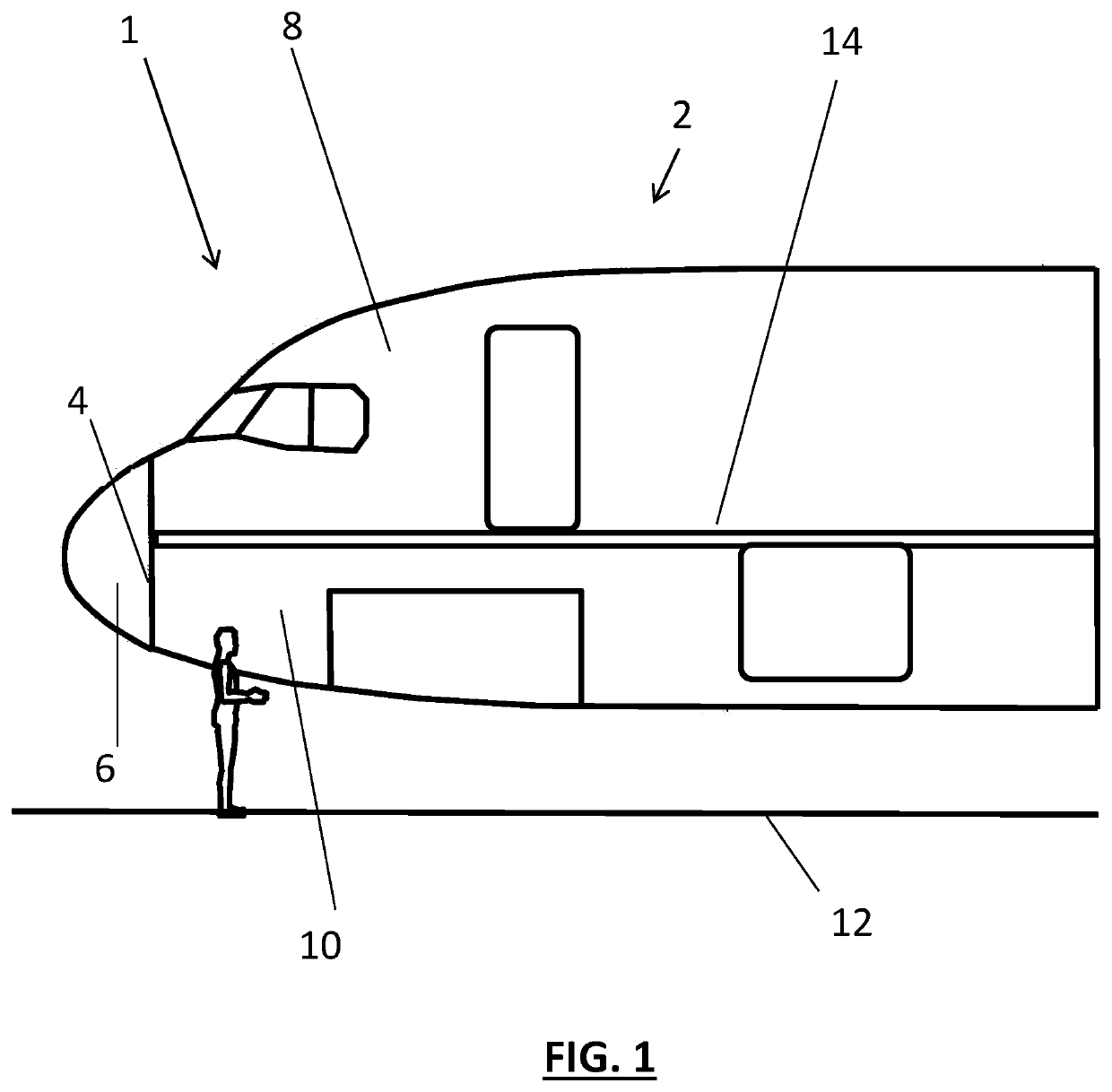 System for holding a forward pressure bulkhead via non-parallel rods attached to the floor