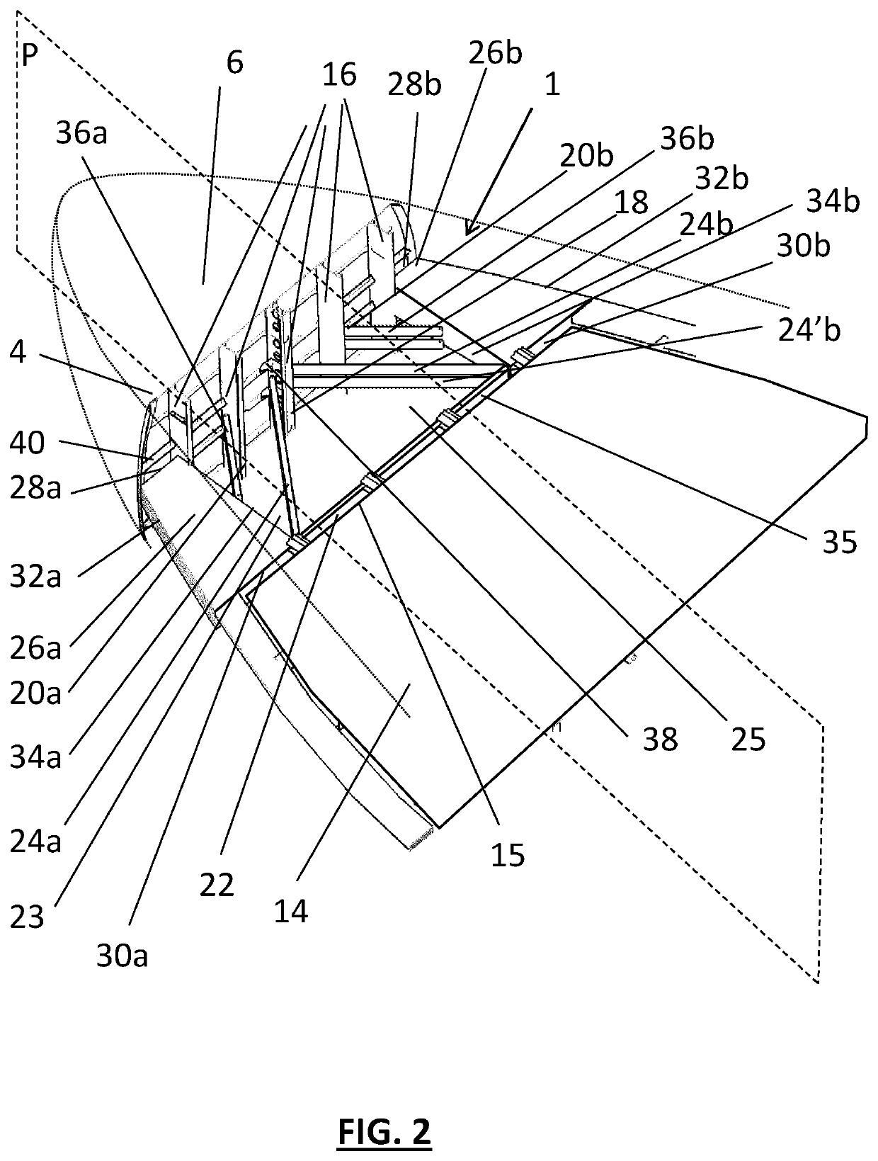 System for holding a forward pressure bulkhead via non-parallel rods attached to the floor