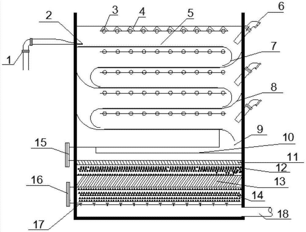 A device for photocatalytic advanced treatment of wastewater