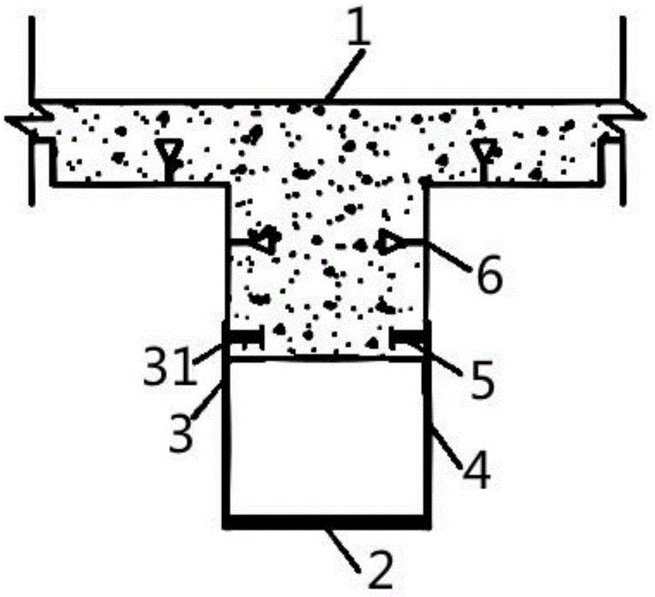 Hollow type combination beam for quick construction and construction method