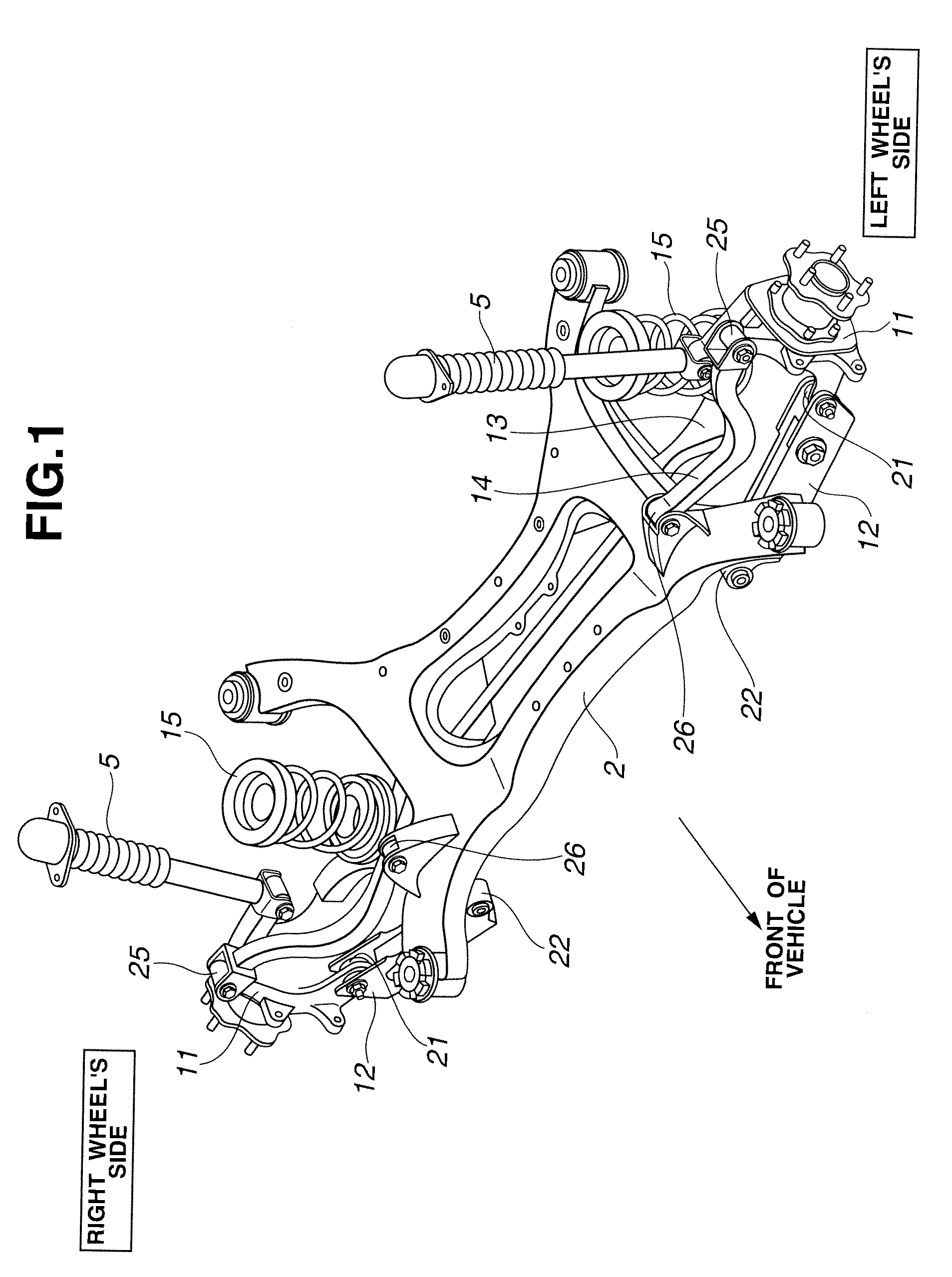 Suspension structure, bush structure and suspension characteristic adjusting method