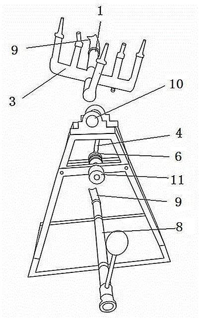 Rocker arm upward spraying type rainfall simulator