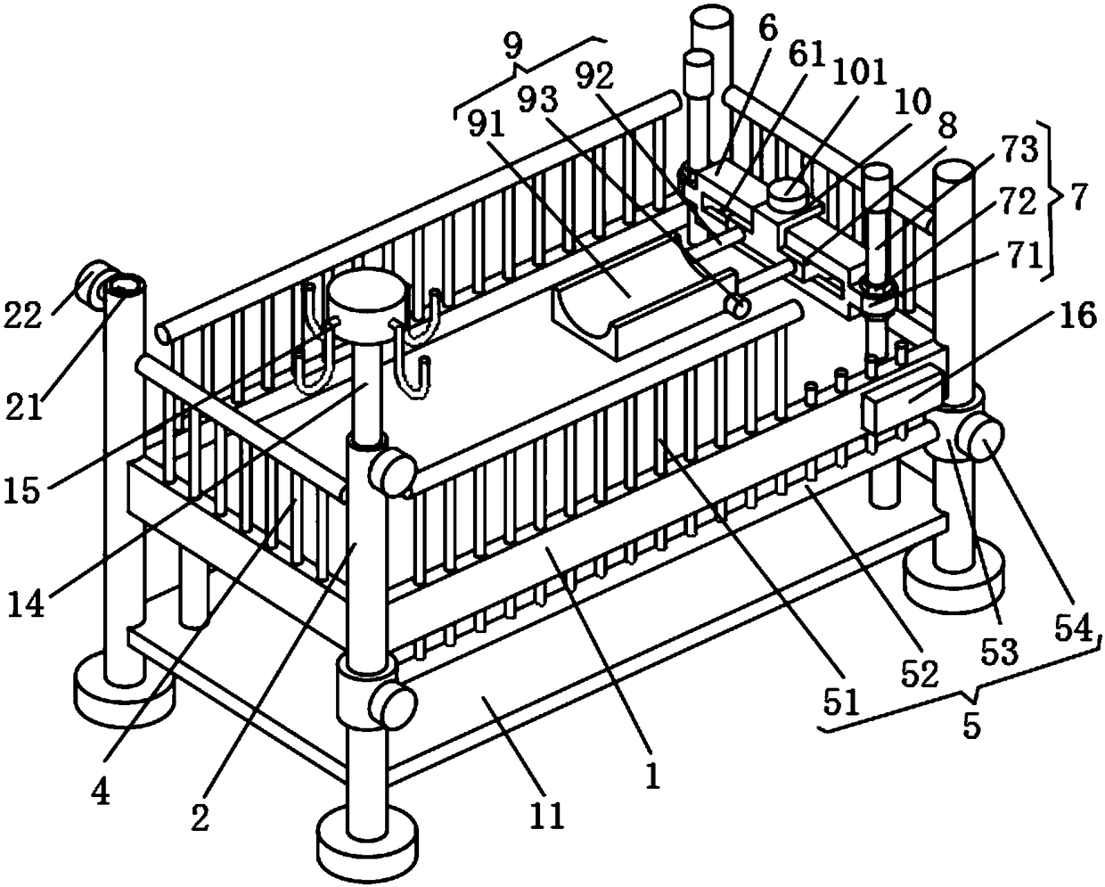 Multifunctional rehabilitation nursing bed for pediatric department