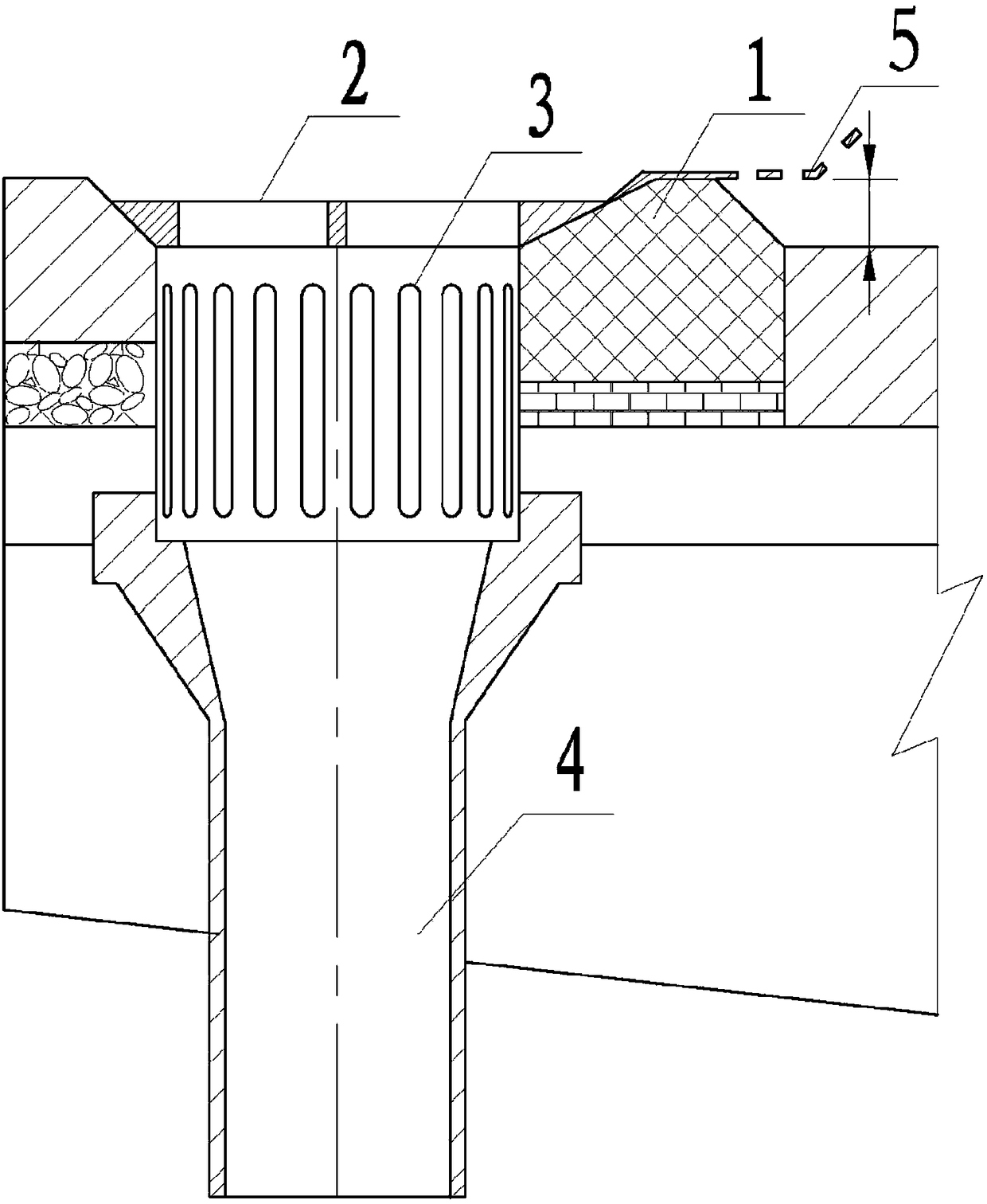 Anti-blocking highway bridge direct drainage system drainage outlet