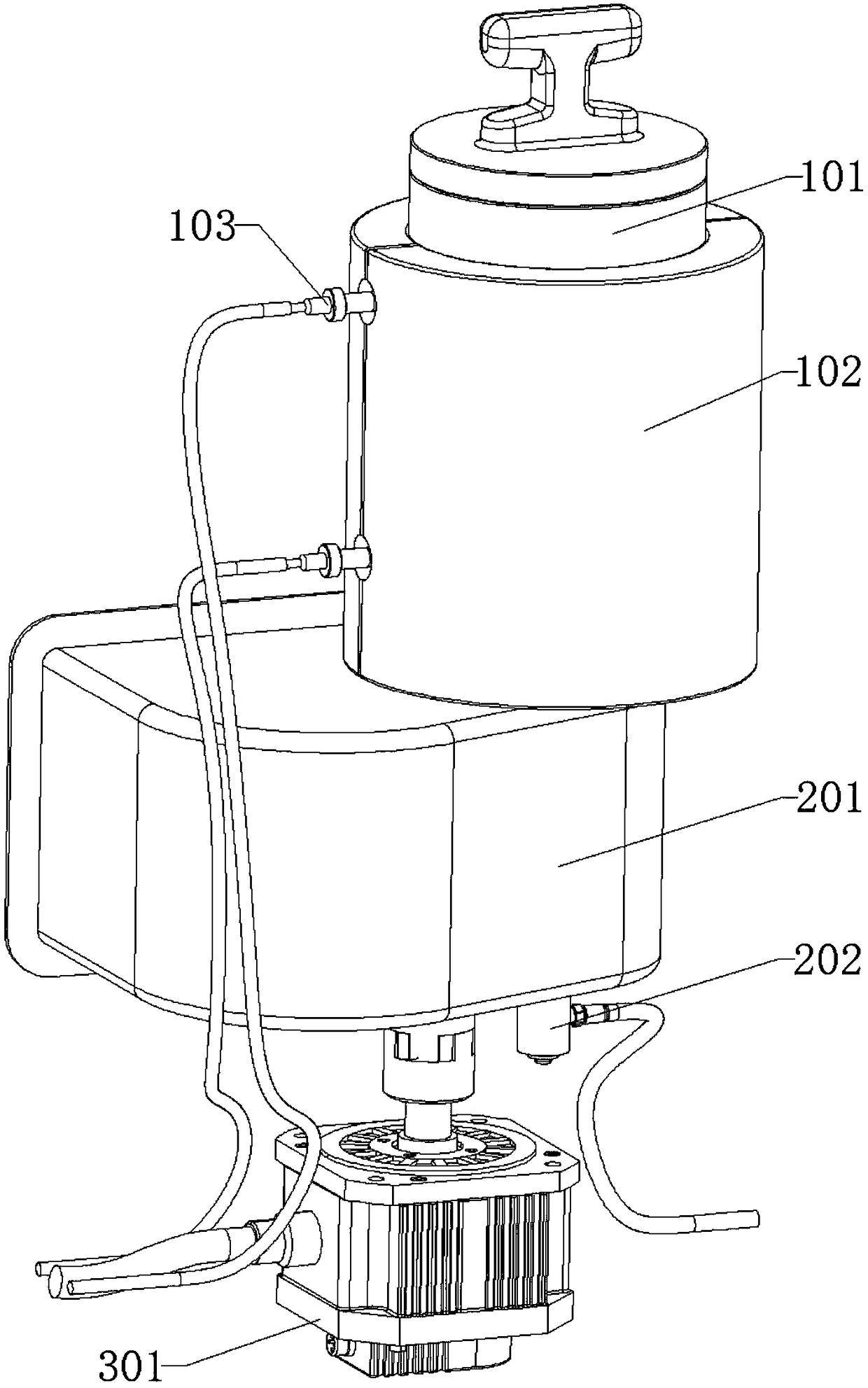 Integrated powder mixing vacuum drying device and powder mixing drying system