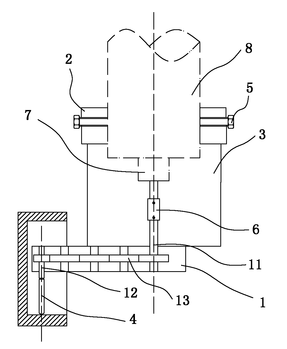 Machining device for drilling and tapping inside small space