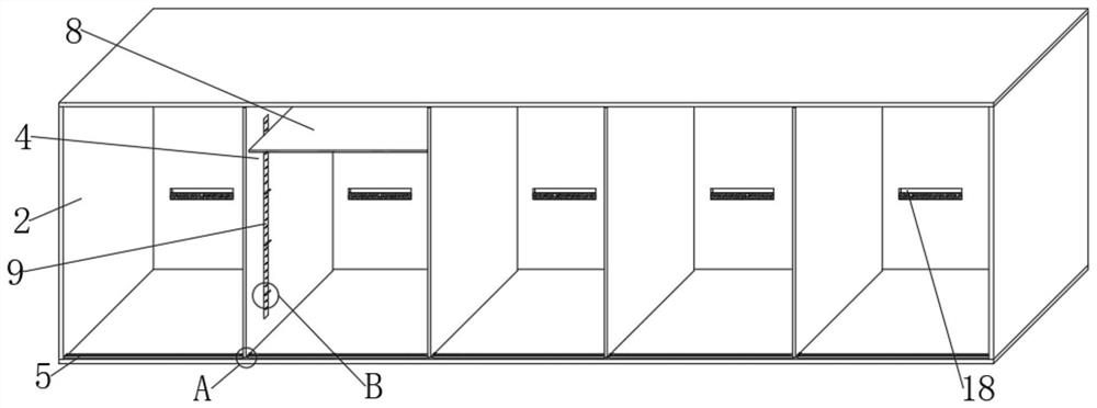 Space-adjustable assembled cabinet for kitchens and baths