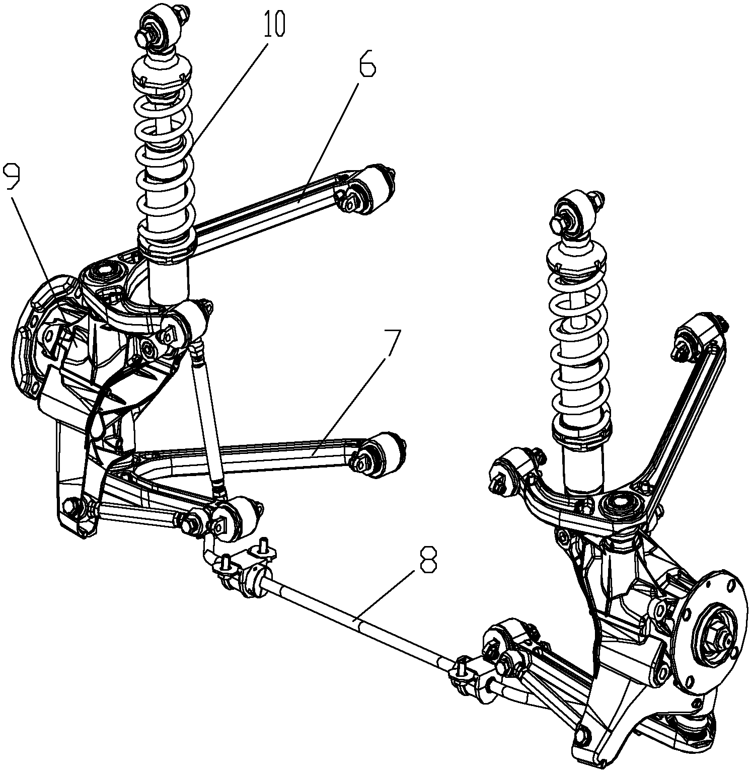 Vehicle double withbone arm type independent suspension system