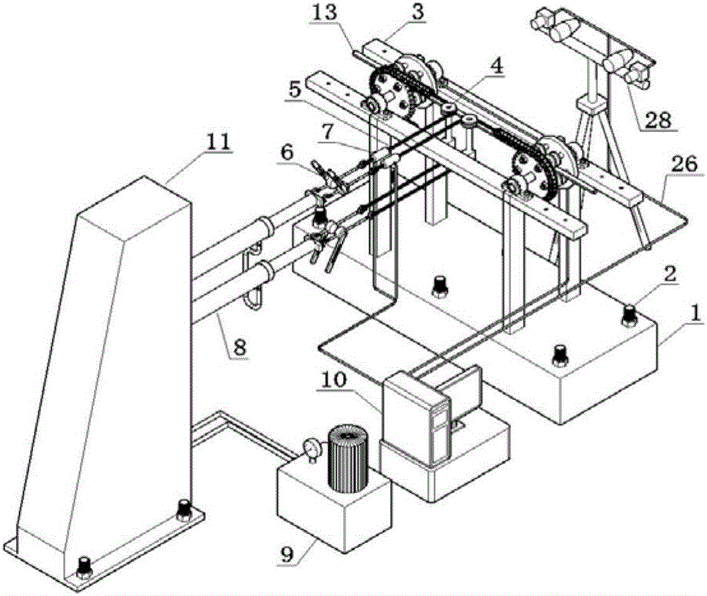 Metal pipe pure bending deformation test device and test method thereof