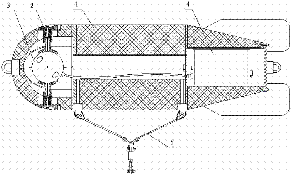 Horizontal mooring marine environmental noise vector field monitoring subsurface buoy platform