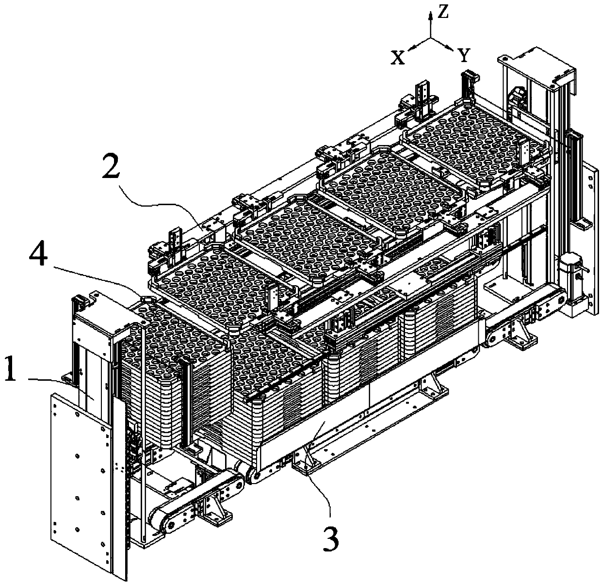 Panel temporary storage device