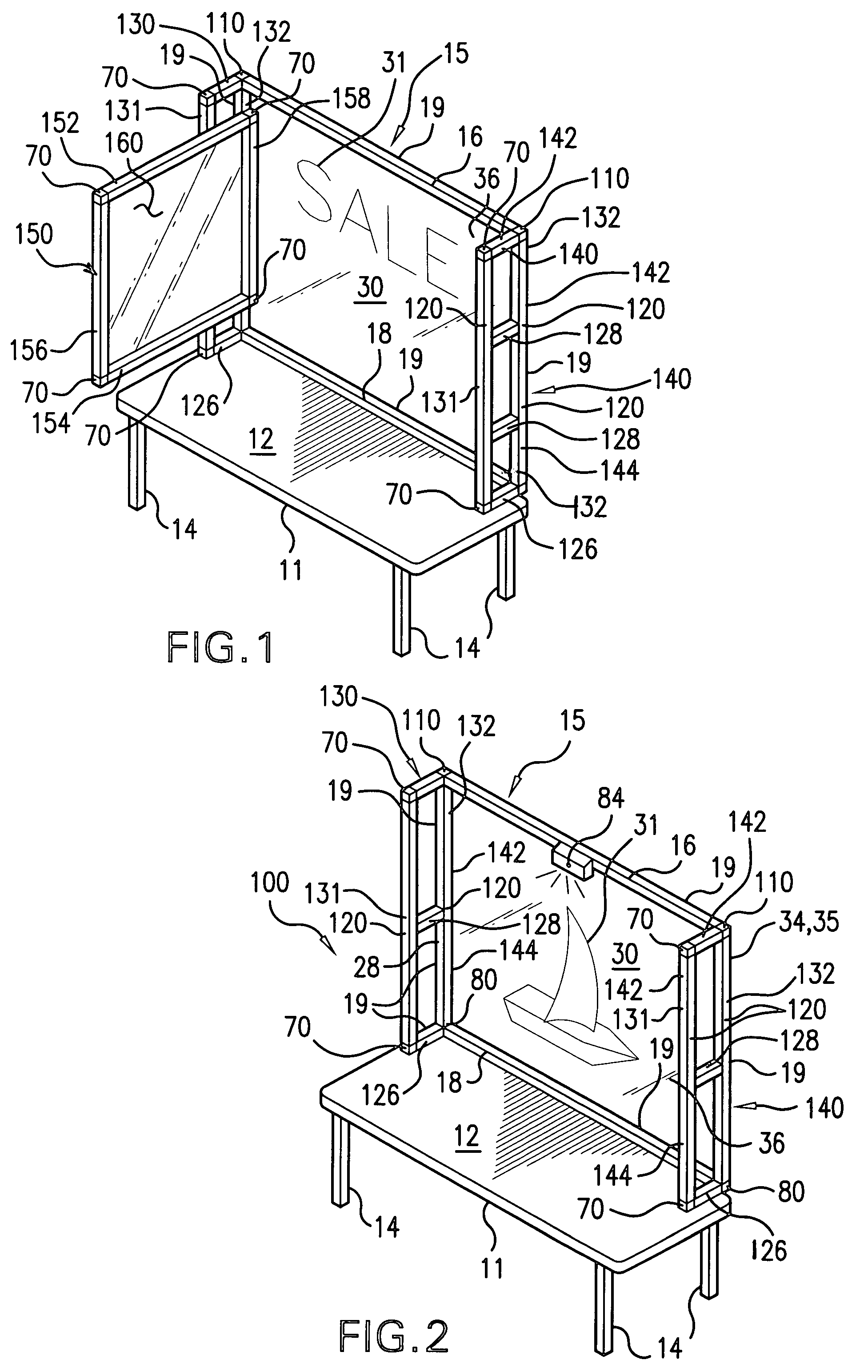 Double sided table top display apparatus