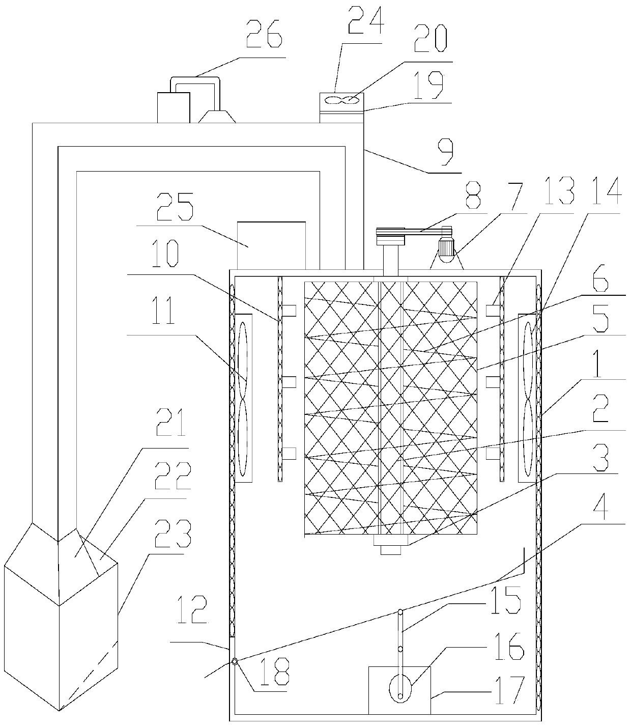 A vertical automatic capsule drying device