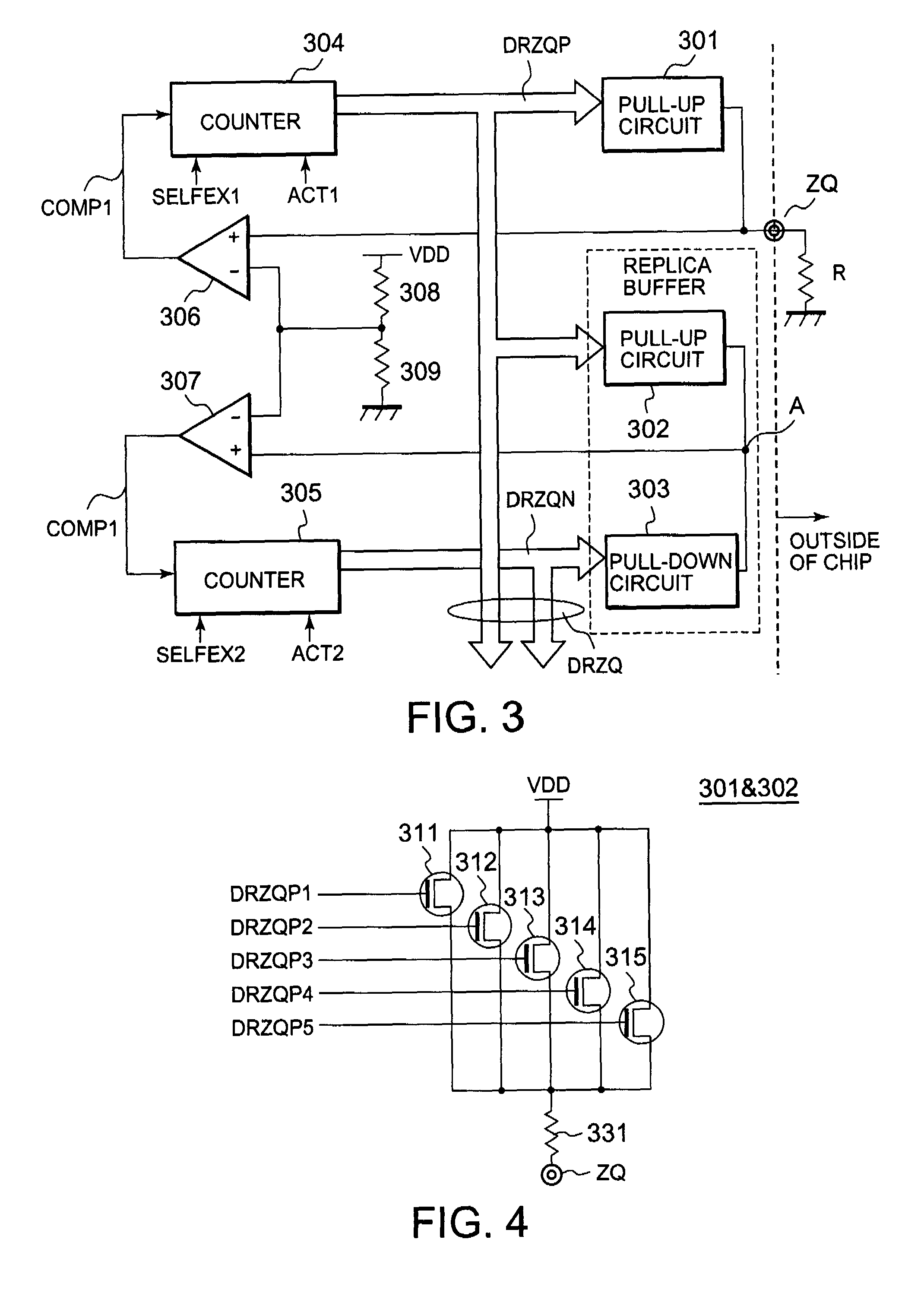 ZQ calibration circuit and a semiconductor device including a ZQ calibration circuit