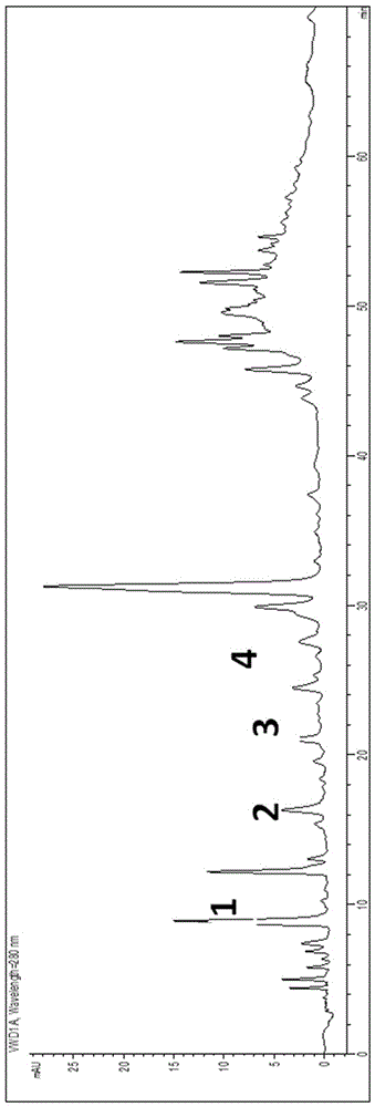 Method for determining components of common wedgelet fern herb by adopting quantitative analysis multi-components by single marker