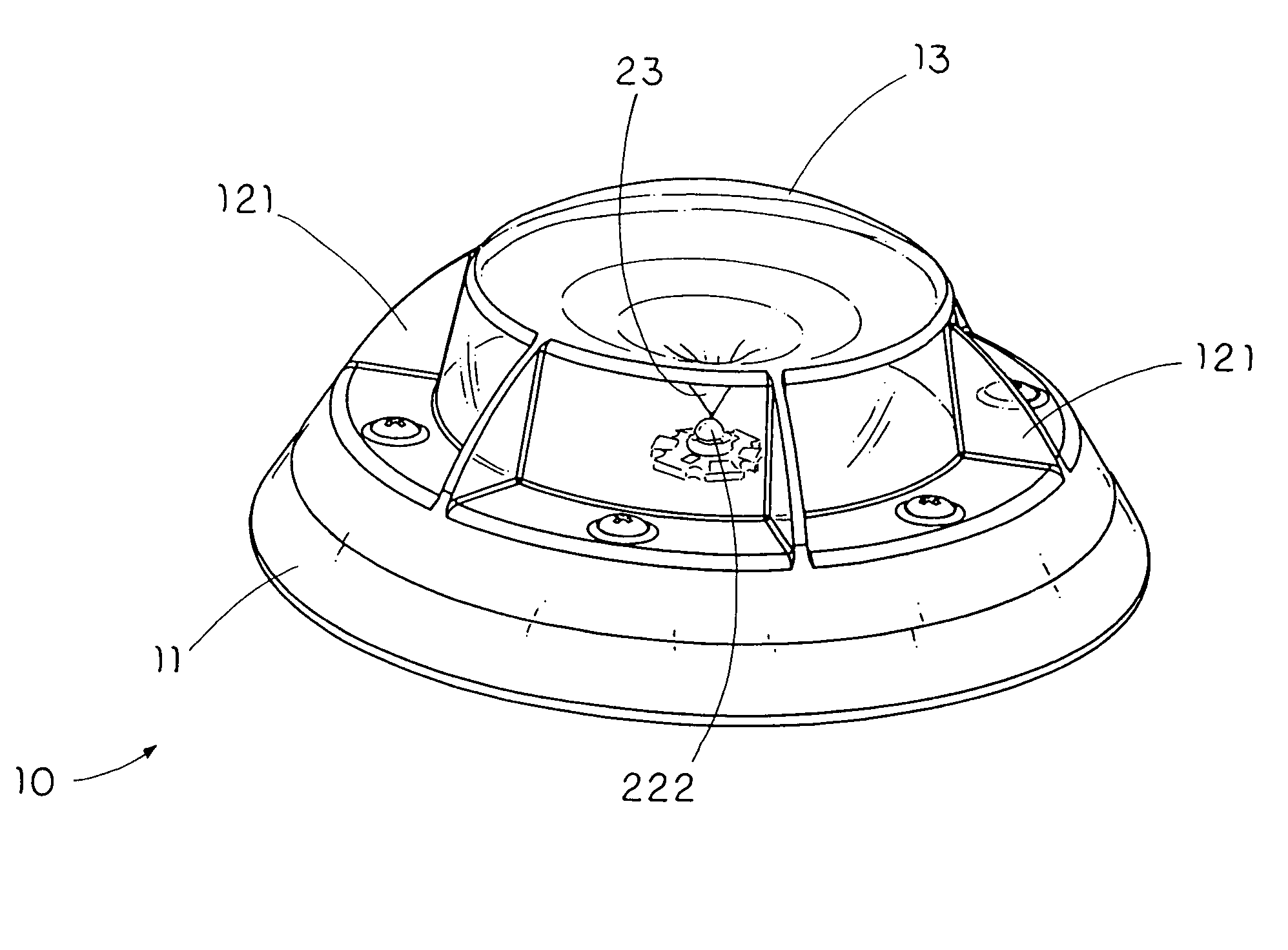 Portable radial projection light source arrangement