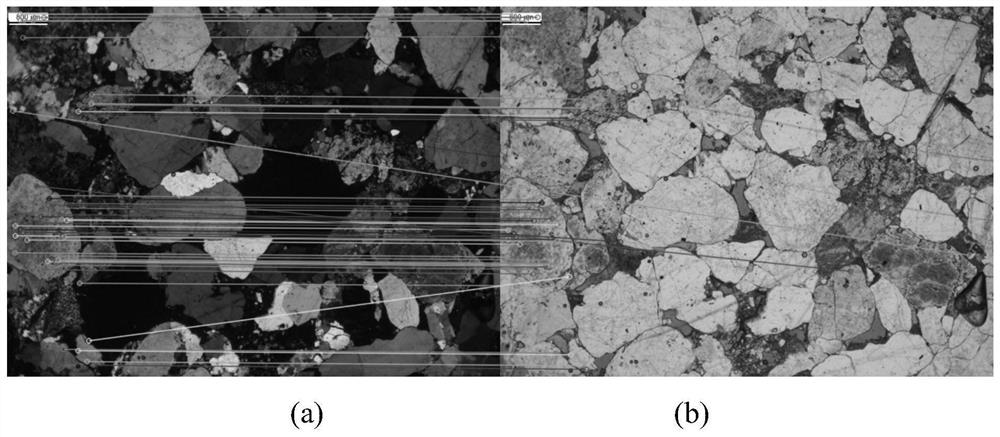 Rock slice image alignment method combining single polarized light and orthogonal polarized light images