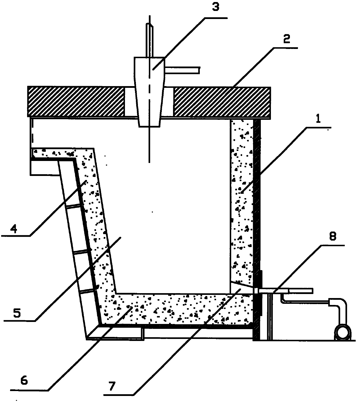 Method for baking horizontal continuous casting tundish and horizontal continuous casting tundish with negative pressure device