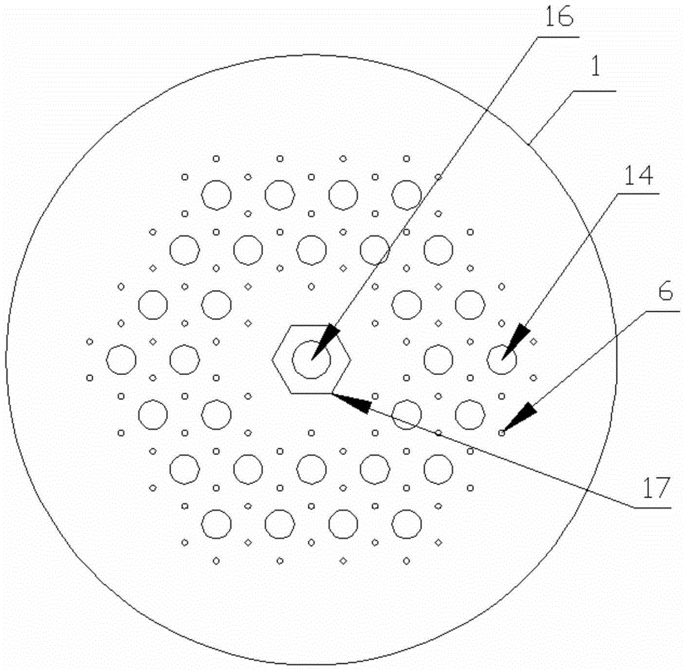 A polysilicon reduction furnace in which the tail gas outlet is connected to an inner extension pipe and its connection method