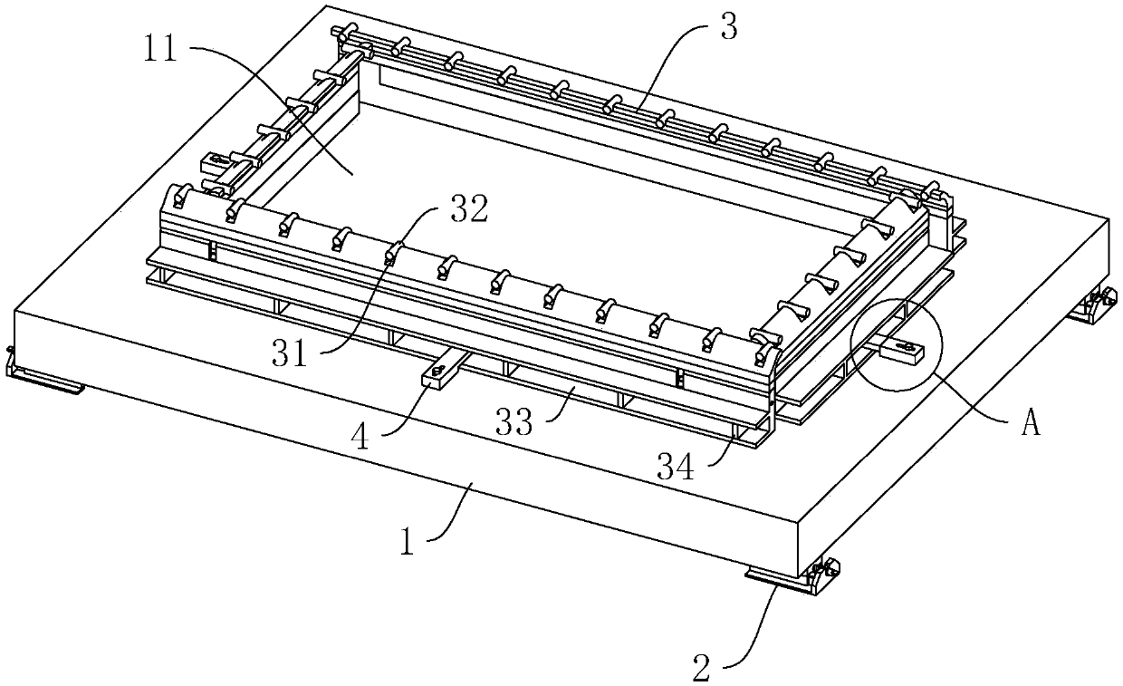 Processing die table of prefabricated panels